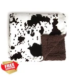 Tadpoles Sherpa Cowhide Print Double Layer Baby Blanket Plush. Fixed Price $57.99.
