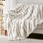 Ultra Soft Faux Rabbit Fur Throw Blanket - Cozy 60"X80" Home Decor. Fixed Price $96.99.