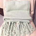 Charter Club Damask Designs Multi-knit Tassel Throw Mint. Fixed Price $39.00.