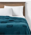 Threshold 60"X80" Global End-of-bed Tufted Throw Blanket New Teal. Fixed Price $24.00.