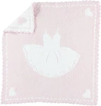 Barefoot Dreams Cozychic Scalloped Receiving Blanket - Pink & TUTU,30" X 32". Fixed Price $55.33.