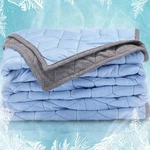 Sleep Zone Cooling Blanket For Hot Throw/travel (50X60 Inches), Blue+grey. Fixed Price $57.99.