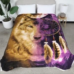 Dawhud Direct Wolf Dreamcatcher Fleece Blanket 50" X 60",. Fixed Price $18.26.