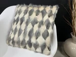 Real Handcrafted Rabbit Fur Patchwork Pillow Cover - Luxurious Home Accent. Fixed Price $69.95.