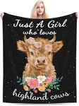Blanket Just Girl Who Loves Highlands Fleece Throw 40"X50" Cow. Fixed Price $30.14.