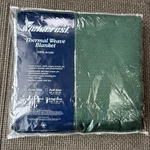Vintage Fieldcrest Thermal Weave Queen Green Blanket, 90X90", Acrylic, New Nip. Fixed Price $49.99.
