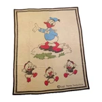 Vtg Rare Walt Disney Productions Blanket Throw Donald Duck & Kids 67" X 53" Soft. Fixed Price $149.95.
