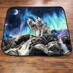 Frontier Plush Throw Blanket 50"X 60" Wolf Pack Wilderness Northern Lights. Fixed Price $16.88.