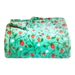 The Big One Oversized Supersoft Plush Throw Blanket 5'X6' Green Strawberries. Fixed Price $20.98.