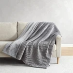 Ann Taylor Chevron Plush Throw Blanket, 60" X 70" (gray). Fixed Price $46.99.