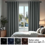 Blackout Curtain 2 Panel 38X45 Polyester Dark Gray Thermal Insulated Back Tab. Fixed Price $25.99.