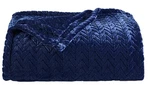 The Big One Oversized Royal Navy Blue Plush Throw Blanket Chevron Supersoft. Fixed Price $34.99.
