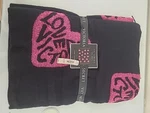Victoria Secret Love Blanket Fringe Hearts Pink Black New Tags. Fixed Price $25.00.