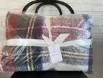 Pottery Barn Cozy Stewart Plaid Blanket Full Queen New Red Multi Christmas. Fixed Price $99.95.
