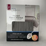 Mainstays Soft Fleece Electric Heated Blanket, Gray Full, 100"X90", 2 Controller. Fixed Price $49.99.
