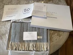 Beautiful Sferra Celine Throw 9701 Navy Herringbone 100%COTTON 51X71 New Box. Fixed Price $64.95.