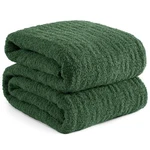 Green Ultra Soft Microfiber Fluffy Checked Knit Throw Blanket Sofa 60X80 Inch. Fixed Price $43.69.