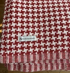 Vtg Brahms Mount Full/queen Blanket Houndstooth Red White Heirloom Maine 1776. Fixed Price $199.95.