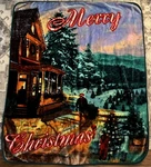 Christmas Blanket Holiday Throw Country Northwest Patrick Reid Brien. Fixed Price $9.00.