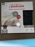 Nib Sunbeam Fleece Electric Heated Blanket King Dual Controllers Charcoal. Fixed Price $89.99.