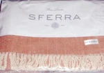 Sferra Celine Cotton Throw Blanket Paprika Herringbone Weave Fringed 71X51". Fixed Price $94.90.