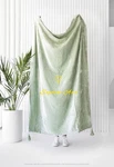 Sage Green Crushed Velvet Throw Blanket With Tassels - Soft & Cozy. Fixed Price $91.99.