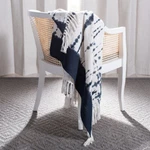 Safavieh Arya Throw Blanket Beige / Navy. Fixed Price $42.57.