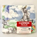 Vintage Fieldcrest Cannon Monticello Unicorn Rainbow Twin Blanket 66X90 Nos. Fixed Price $59.95.