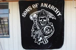 Grim Reaper Sons Of Anarchy Queen Size Blanket. Fixed Price $58.21.