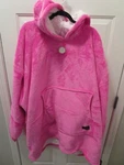Catalonia Bright Pink Oversized Sherpa Adult Hooded Wearable Blanket New. Fixed Price $63.71.