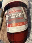 Sunbeam Microplush Reverse Sherpa Electric Heated Throw Blanket 50" X 60" (30). Fixed Price $20.00.