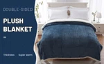 New -- Longhui Bedding Blue Sherpa Plush Warm Blanket 80 X 90 In, Gift Wrap. Fixed Price $29.99.