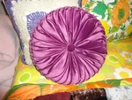 Home Boutique Velvet Tufted Tambourine Fuchsia (1) Throw Pillow 16X5. Fixed Price $39.20.