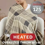 Sunbeam Microplush Oversized Heated Throw / Blanket 60" X 80" 4 Settings. Fixed Price $55.00.