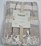 Foreside Hand Woven Rocky Throw Taupe 50X60 Made India. Fixed Price $34.95.