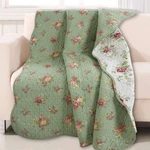 Cozy Line Home Fashions Vintage Floral Quilted Throw 100% 50''X60'', Blossom. Fixed Price $42.99.