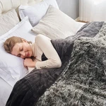 Gonaap Fuzzy Faux Fur Throw Blanket Queen Size Frosty Black Super Soft Cozy P.... Fixed Price $82.32.