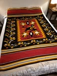 Native American Handmade Rug Throw Gorgeous Navajo Design Fringes. Fixed Price $125.00.