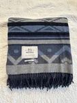 Nwt Woolrich Melton Blue Gray Navy Aztec Fringe Throw Blanket Made Italy. Fixed Price $69.99.