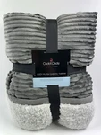 Duds Plush Sherpa Throw Blanket Cuddle Cozy Live Layers Soft Gray Ribbed. Fixed Price $24.95.
