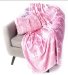 Blankiegram Hugs Plush Throw Blanket Caring Loving Gift. Pink & White. Brand New. Fixed Price $20.00.