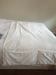 Brookstone Nap Cozy Footed Plush Throw 50" X 7 2" Ivory Soft Polyester Comfort. Fixed Price $30.75.