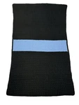 Handmade Crochet Blanket Throw Afghan Black Thin Blue Line 54X34 Very Soft. Fixed Price $24.65.