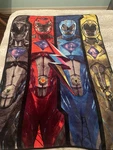 Power Rangers Mmpr Blanket Soft Approx 48X32IN Unique Vgc. Fixed Price $9.95.