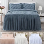Chezmoi Collection French Country Chic Pinch Pleat Ruffle Skirt Bedspread Set. Fixed Price $55.99.