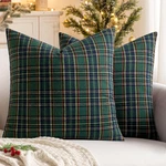 Miulee Christmas Set Of 2 Scottish Tartan Plaid Euro Sham Throw Pillow Covers. Fixed Price $49.30.