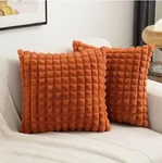 Futei Faux Fur Throw Pillow Covers 18X18 Set Of 2 Burnt Orange. Fixed Price $15.99.