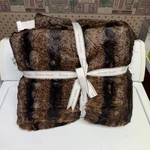 Dennis Basso Oversized Animal Print Faux Fur Throw & Pillow Set Brown Mink. Fixed Price $59.99.