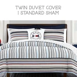 Tommy Hilfiger Mustique Stripe Twin Duvet & 1 Standard Sham Set White / Blue. Fixed Price $40.05.