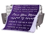 Filo Estilo Love You Mom Purple Blanket Filled With 50"X60" Sherpa Lined. Fixed Price $19.97.